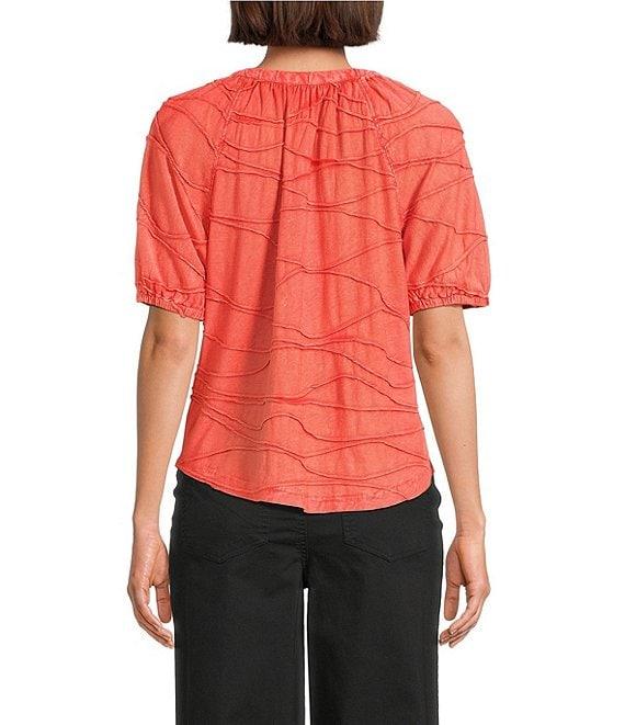 Westbound Knit Elbow Sleeve Henley Top Product Image