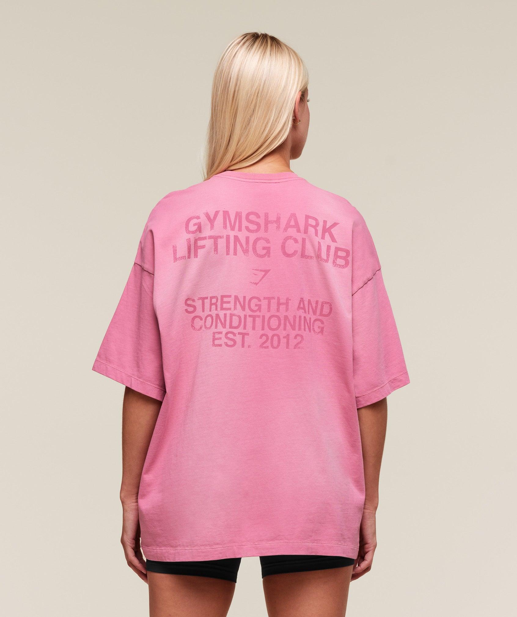 Gymshark Summer Tie-Dye Graphic Oversized T-Shirt - Sunset Pink/Wash Female Product Image