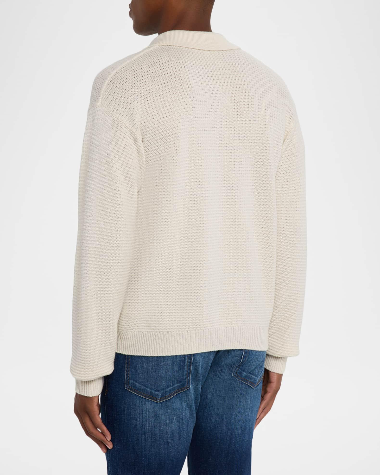Men's Knit Wool and Cashmere Johnny Collar Sweater Product Image