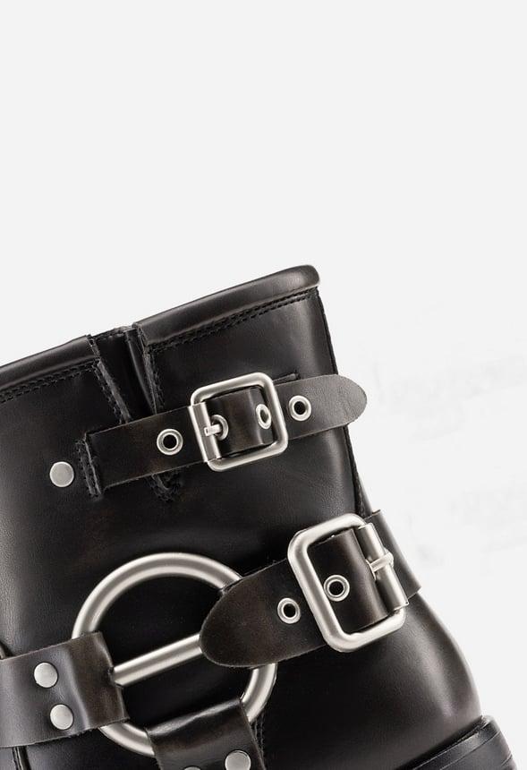 Faux Leather Moto-Inspired Comfort Boots Product Image