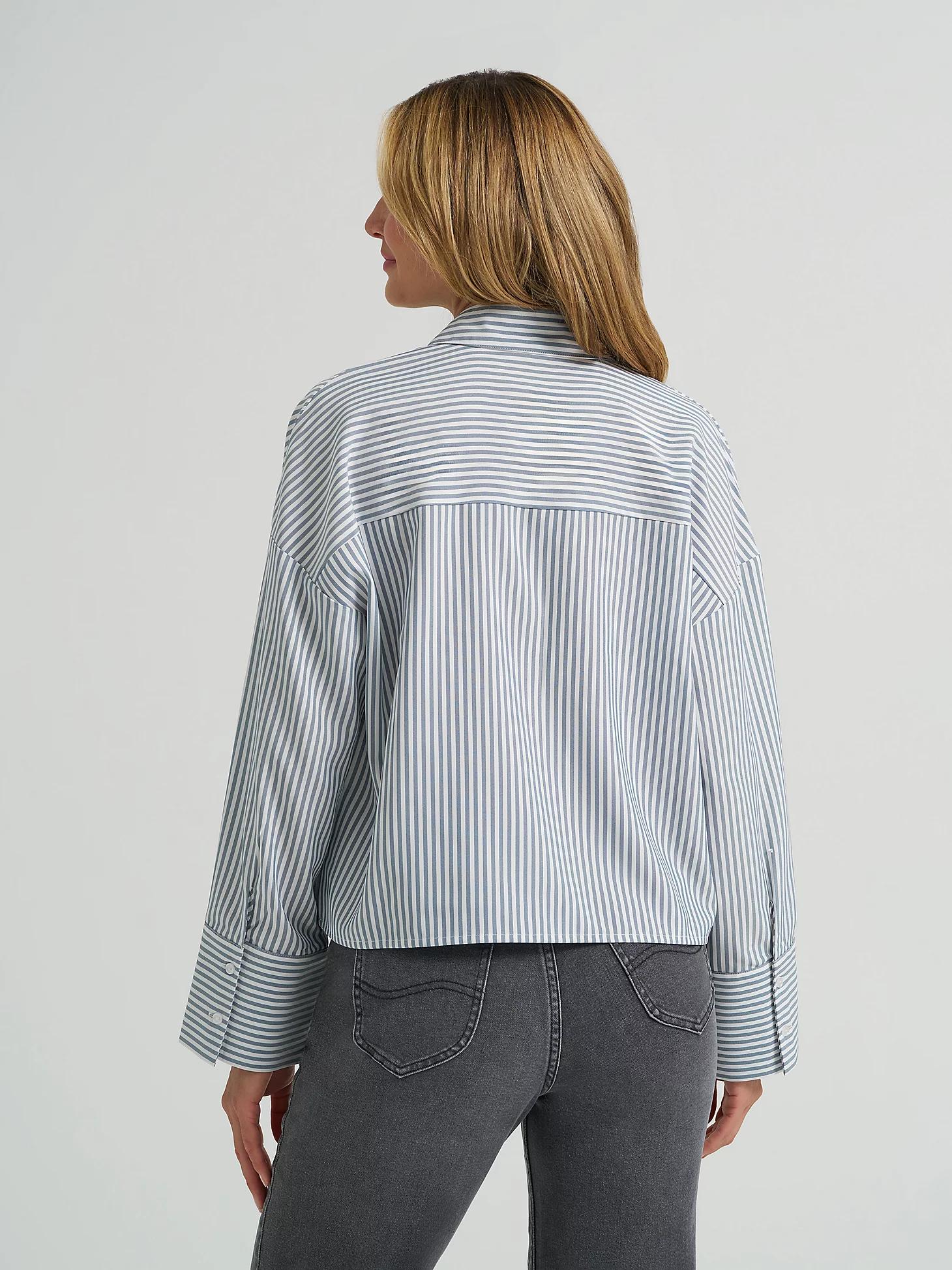 Women's Striped Crop Button Down Shirt | Women's Tops & Tees | Lee® Product Image