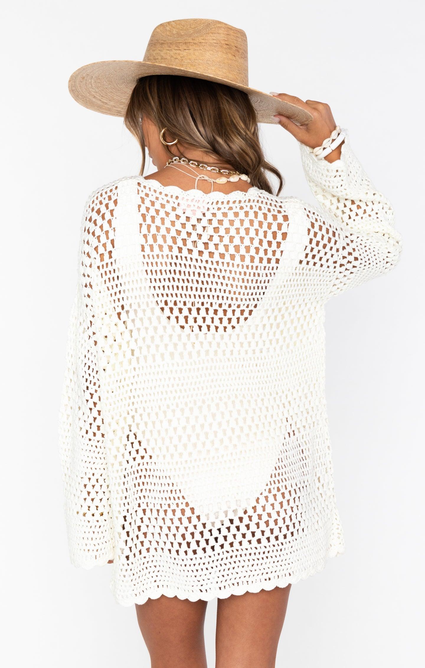 Paula Pullover ~ White Crochet Product Image