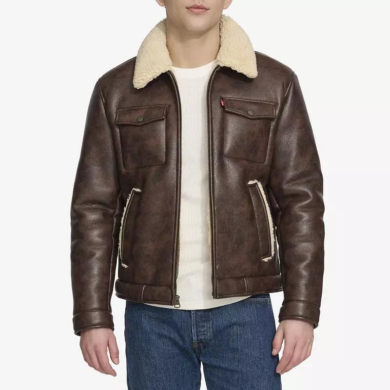 Men's Levi's® Faux Shearling Zip Trucker Jacket,  Product Image