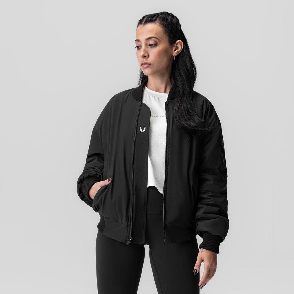 1004. Women's Sherpa-Lined Insulated Bomber Jacket - Black Female Product Image