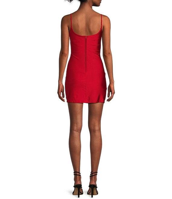 B. Darlin V-Neck Ruched Side Bodycon Dress Product Image