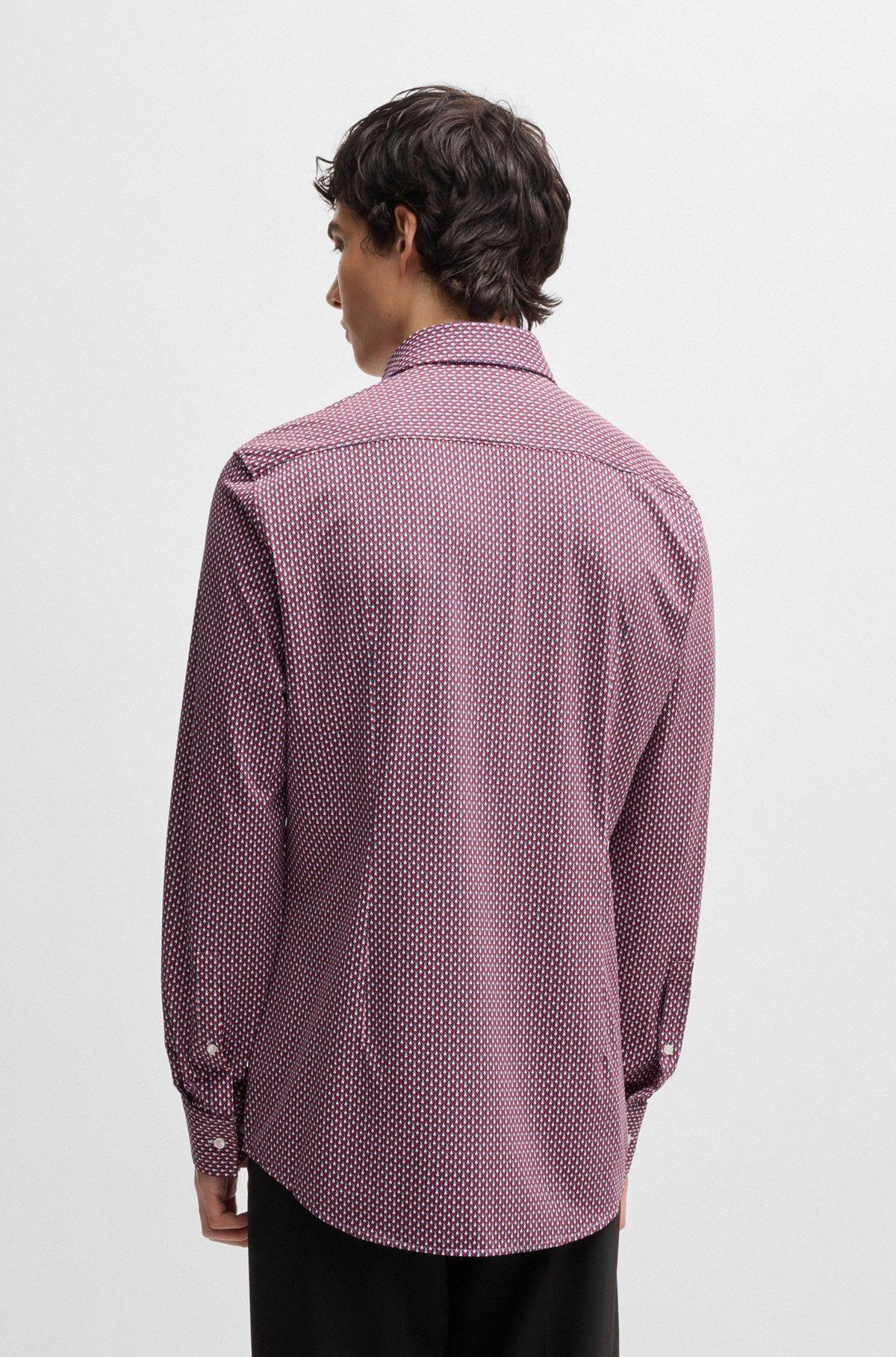 Slim-fit shirt in printed performance-stretch jersey Product Image
