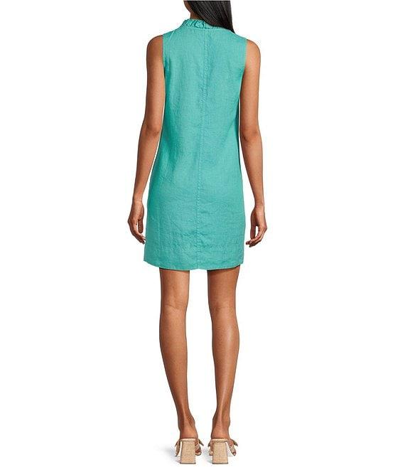 Tommy Bahama Ruffle Split V-Neck Sleeveless Side Pocket Dress Product Image
