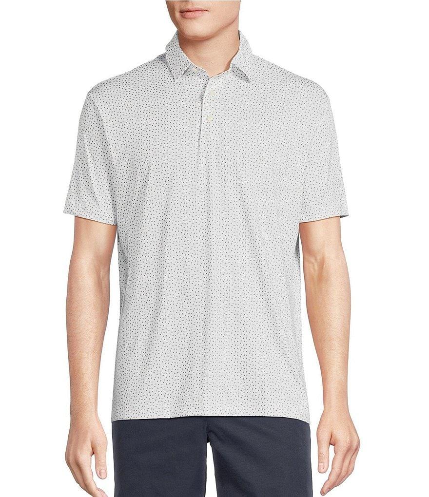 Cremieux Blue Label Performance Stretch Geo Print Short Sleeve Polo Shirt Product Image