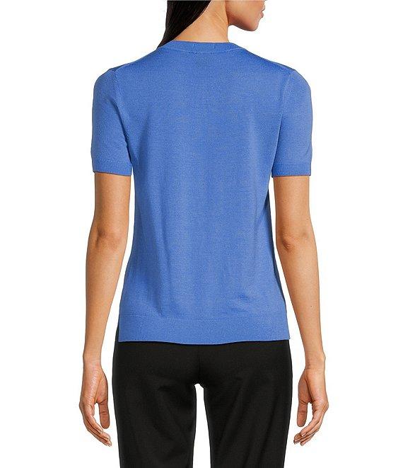 BOSS by Hugo Boss Falyssiasi Soft Knit Virgin Wool Crew Neck Short Sleeve Top Product Image