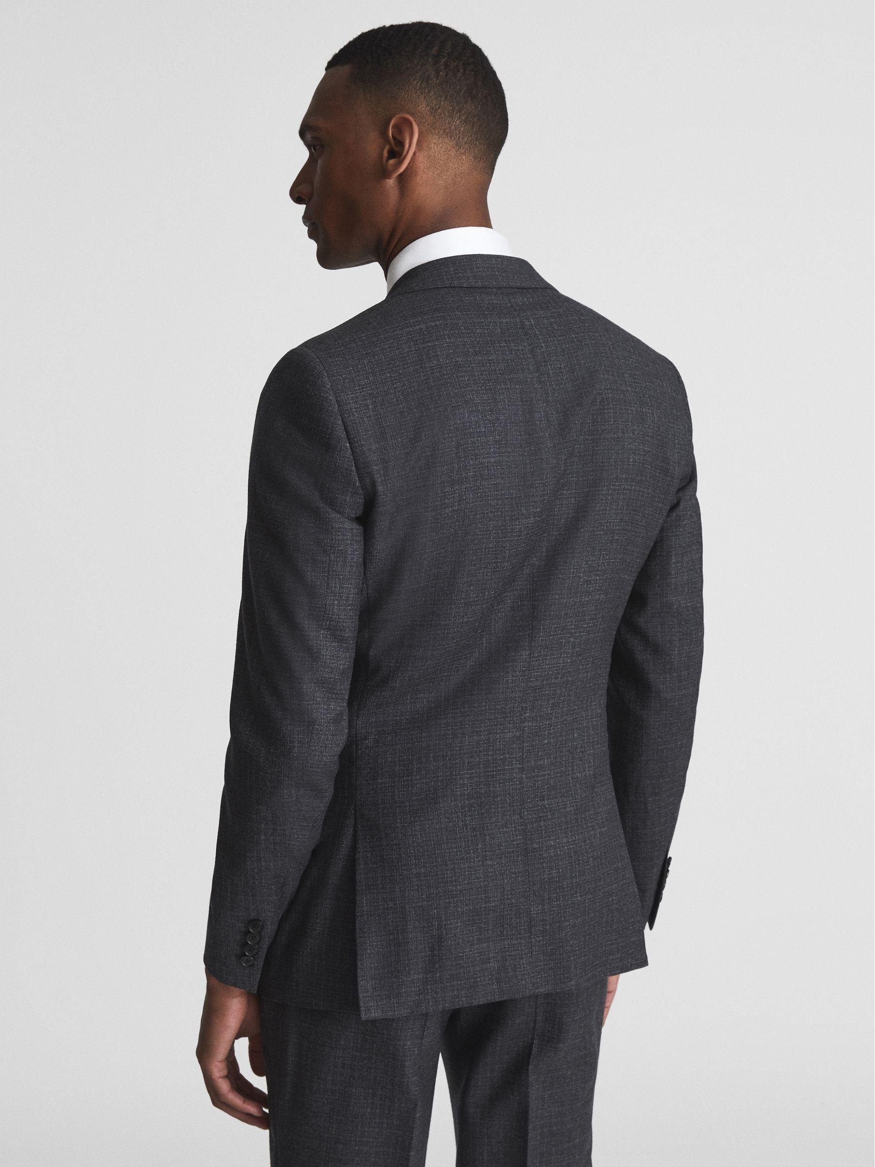 Slim Fit Textured Wool Blazer in Charcoal Product Image