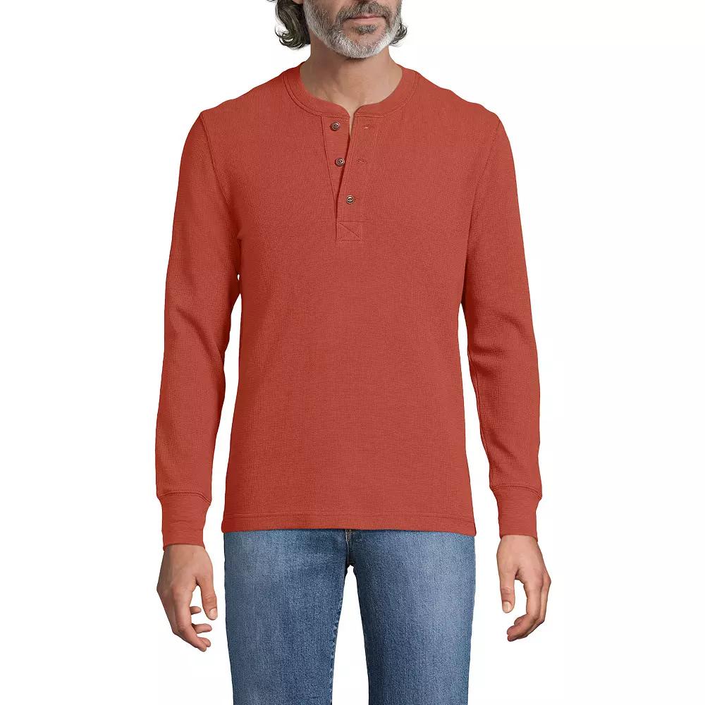Men's Lands' End Comfort-First Regular-Fit Thermal Waffle Henley,  Product Image