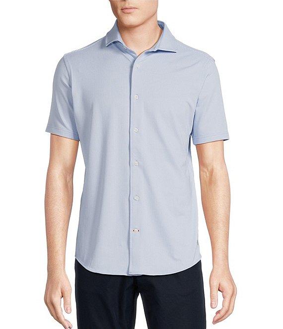 Cremieux Blue Label Micro-Stripe Brrr°® Jacquard Coat Front Short Sleeve Woven Shirt Product Image