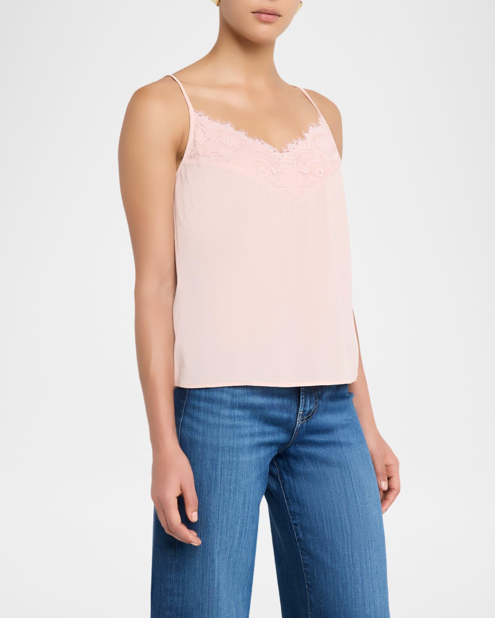 Silk Crepe Lace-Trim Cami Product Image