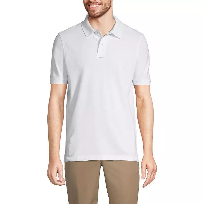 Men's Tall Lands' End School Uniform Mesh Polo Shirt, Size: Large Tall, White Product Image