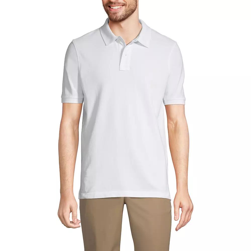 Men's Tall Lands' End School Uniform Mesh Polo Shirt, Size: Large Tall, White Product Image