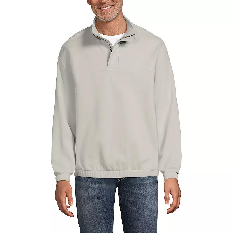 Men's Lands' End Long Sleeve French Terry Quarter-Zip Vintage Wash Pullover,  Product Image