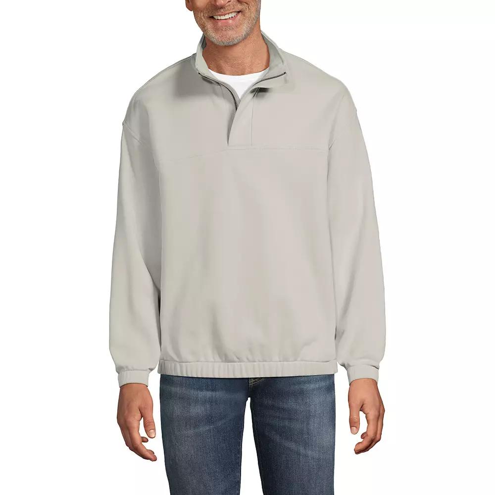 Men's Lands' End Long Sleeve French Terry Quarter-Zip Vintage Wash Pullover,  Product Image
