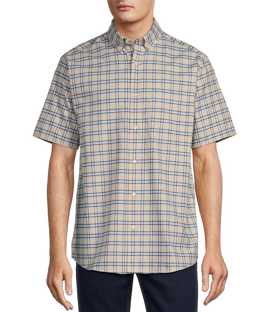 Roundtree & Yorke TravelSmart Easy Care Short Sleeve Windowpane Sport Shirt Product Image