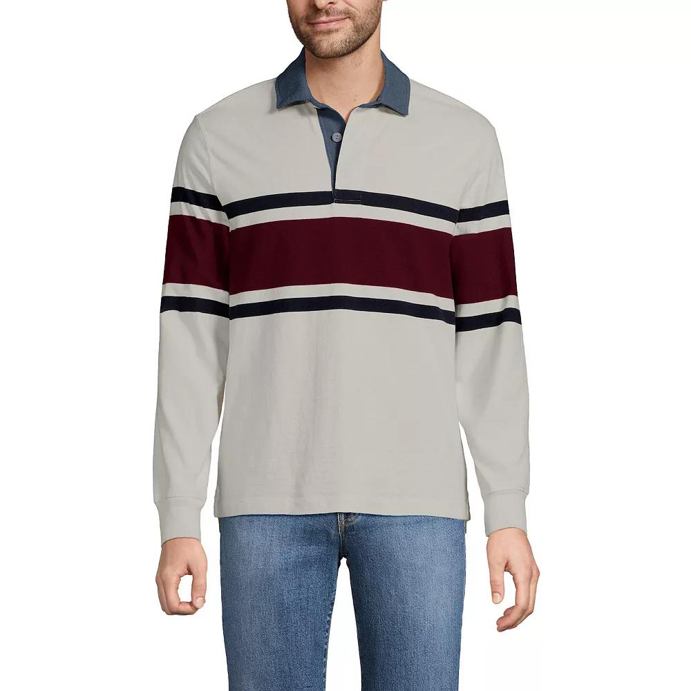 Men's Lands' End Striped Rugby Shirt,  Product Image