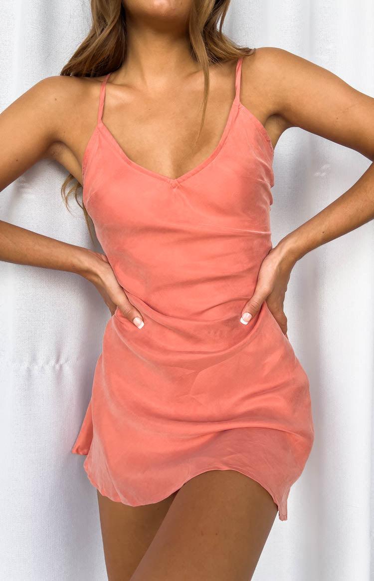 Adie Orange Cross Back Tie Mini Dress Product Image