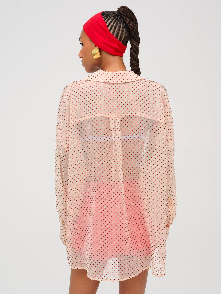 Love Dot Button-Up Top — Neutral Product Image