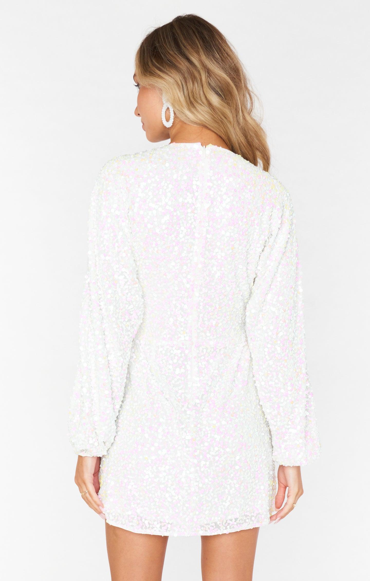 Kidman Mini Dress ~ White Sprinkle Sequins Product Image