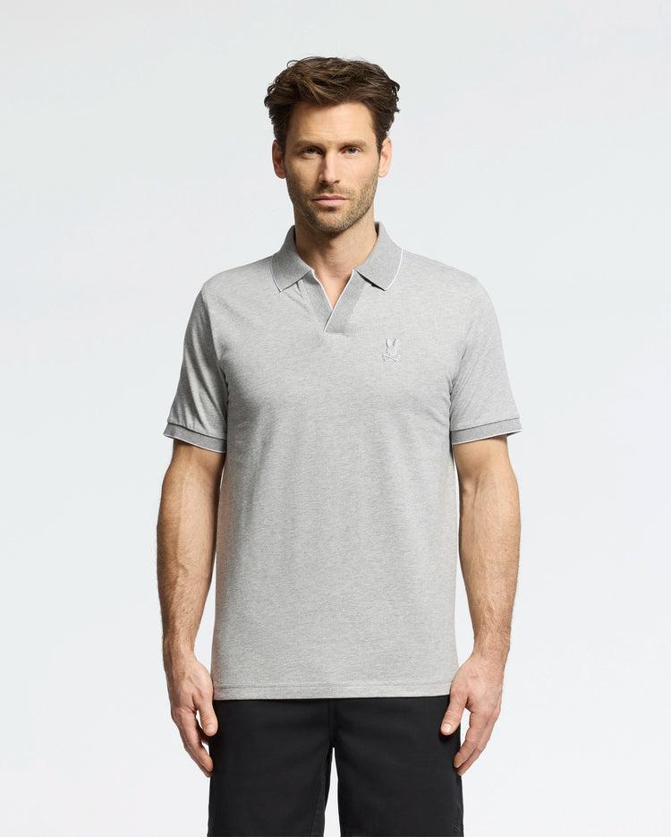 MENS MACKAY JACQUARD JOHNNY COLLAR POLO - B6K408F200 Product Image
