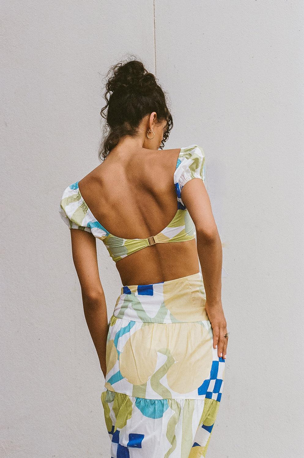 Bindi Maxi Skirt - Checker Floral Aliza Product Image