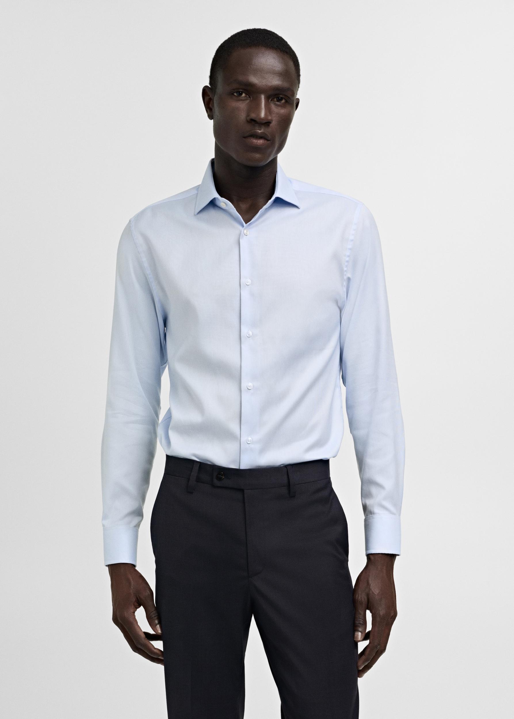 Slim fit structured suit shirt - Men | MANGO USA Product Image