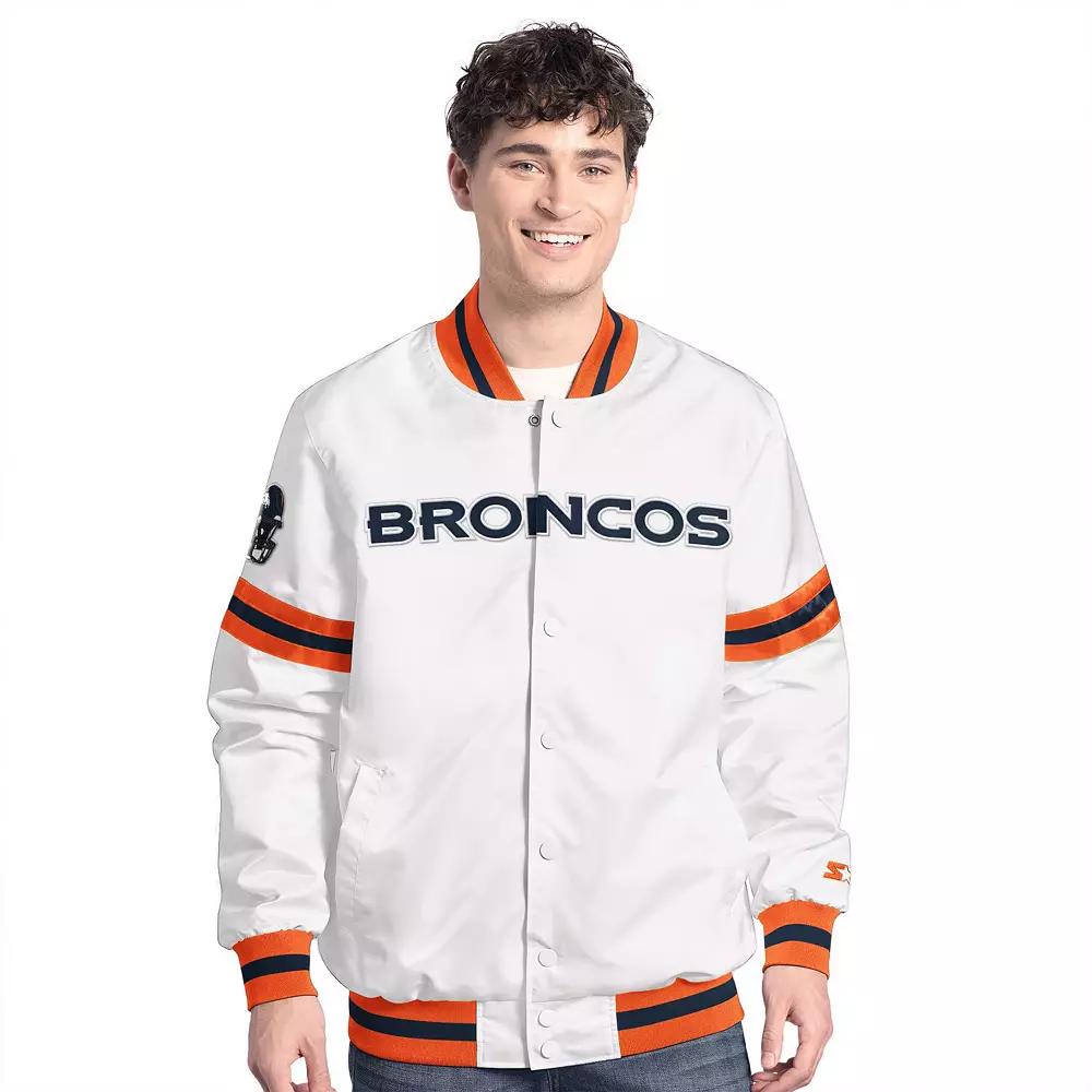Mens Starter Denver Broncos Scout Full-Snap Varsity Jacket Product Image