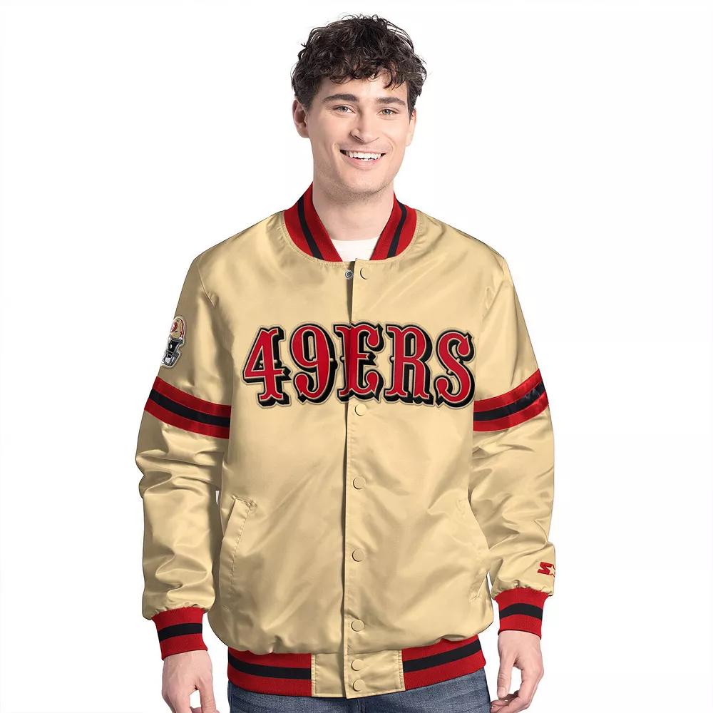 Men's Starter  Gold San Francisco 49ers Scout Full-Snap Varsity Jacket, Size: 2XL Product Image
