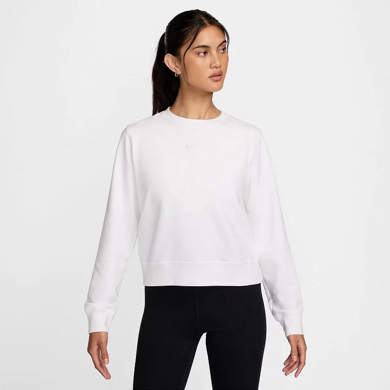 Nike Womens Dri-FIT One Crew-Neck French Terry Sweatshirt | FB5125-091 Product Image