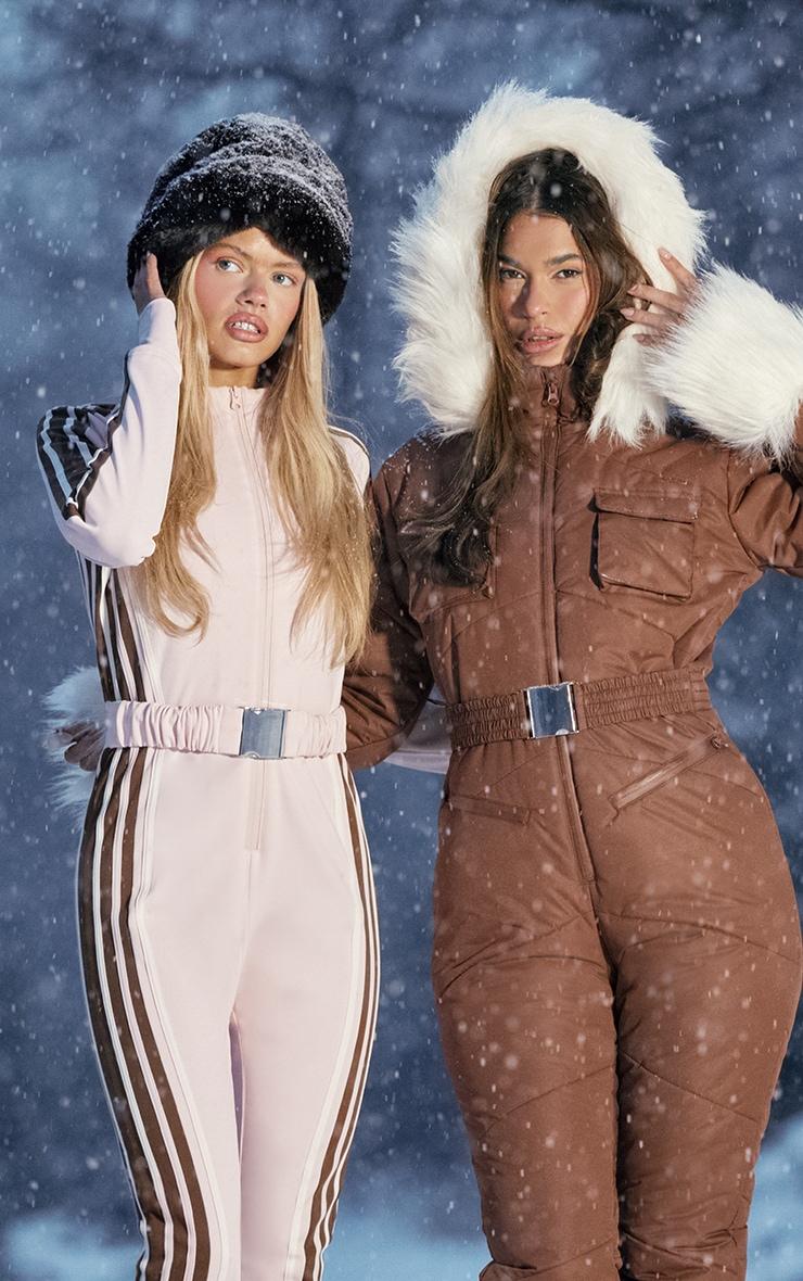 PRETTYLITTLETHING SKI Pink Scuba Suit Product Image