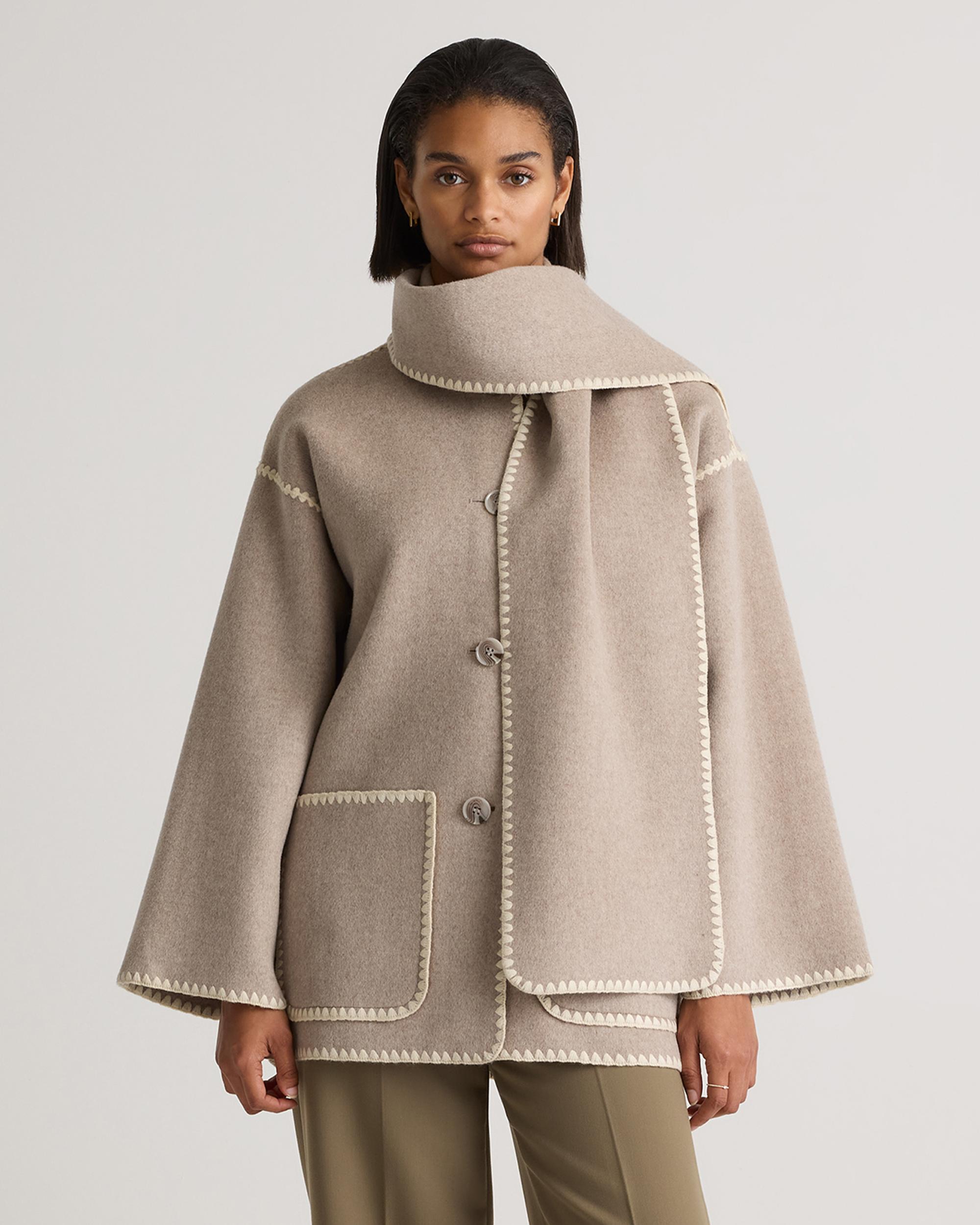 Quince | Women's Double-Faced Merino Wool Scarf Coat Product Image
