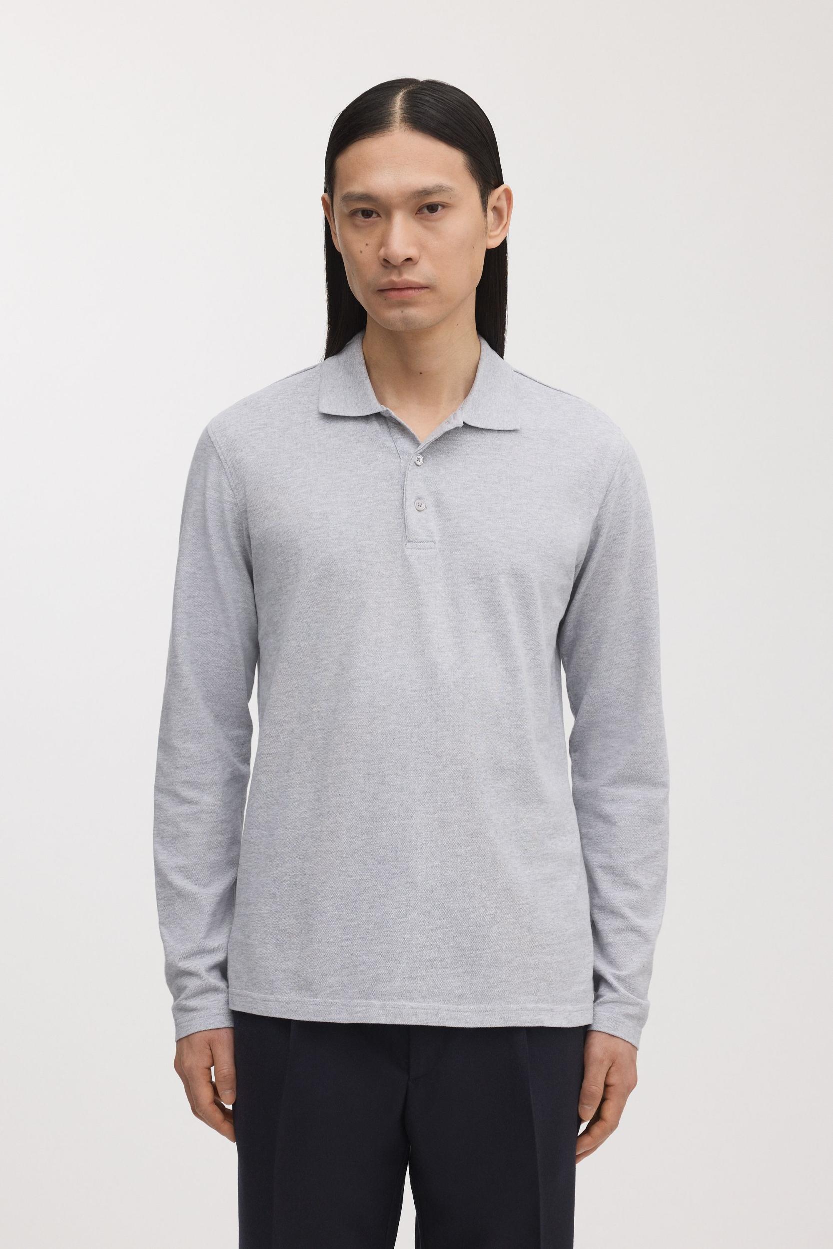 The Long Sleeve Pique Polo Product Image