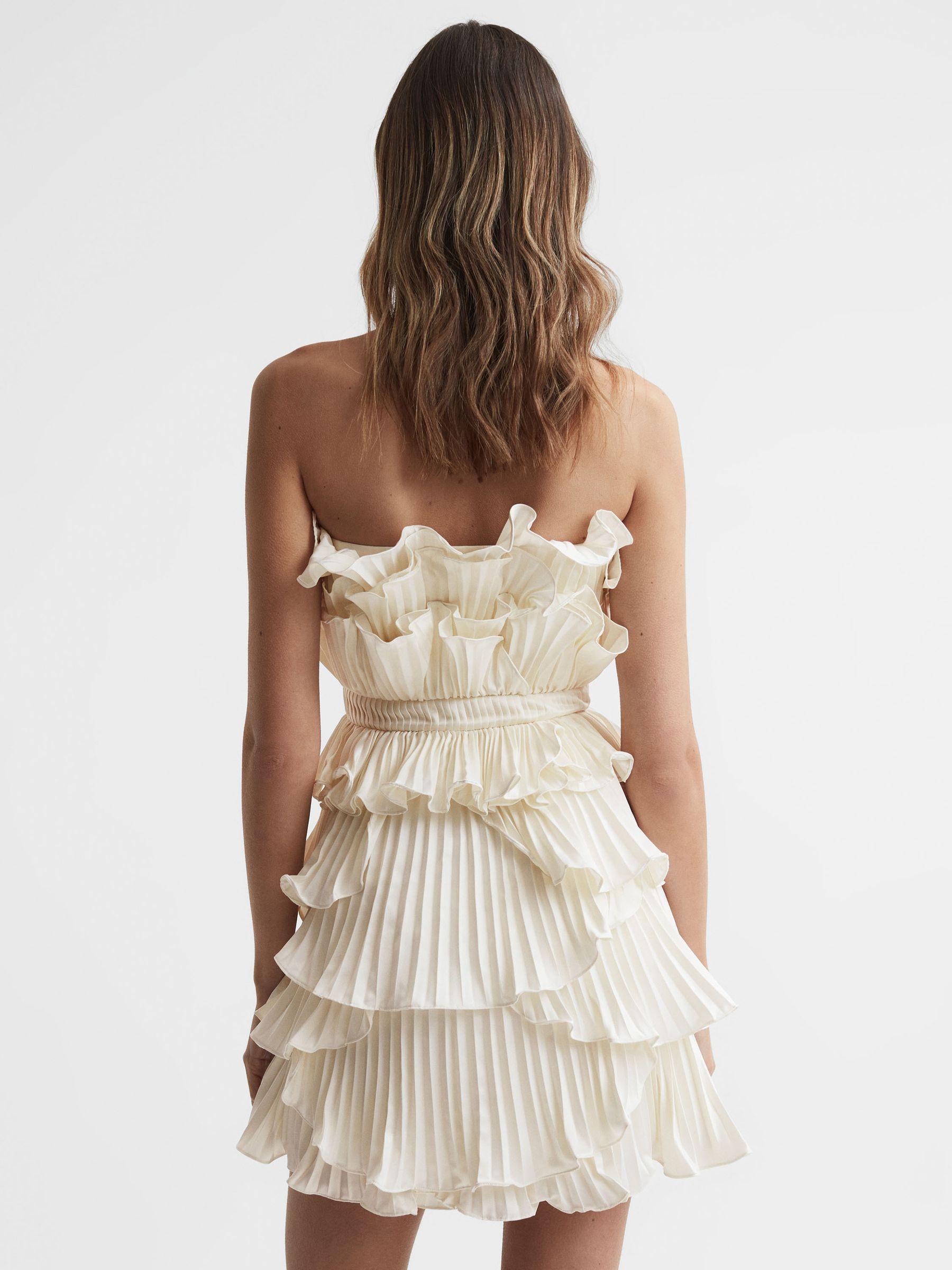 Amur Strapless Ruffle Mini Dress in Ivory Product Image