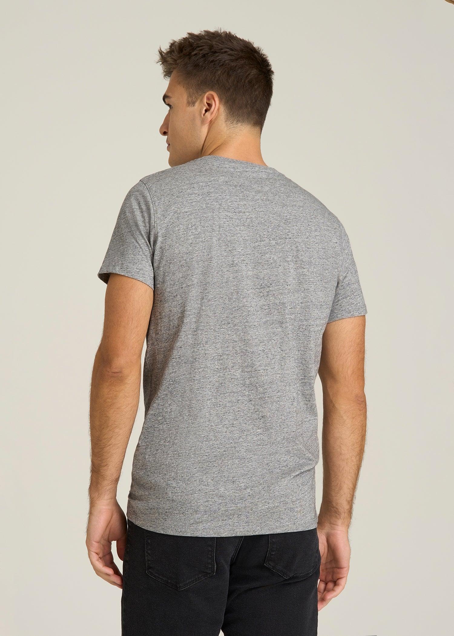 MODERN-FIT Embroidered Logo Crewneck T-Shirt for Tall Men in Heather Grey Male Product Image