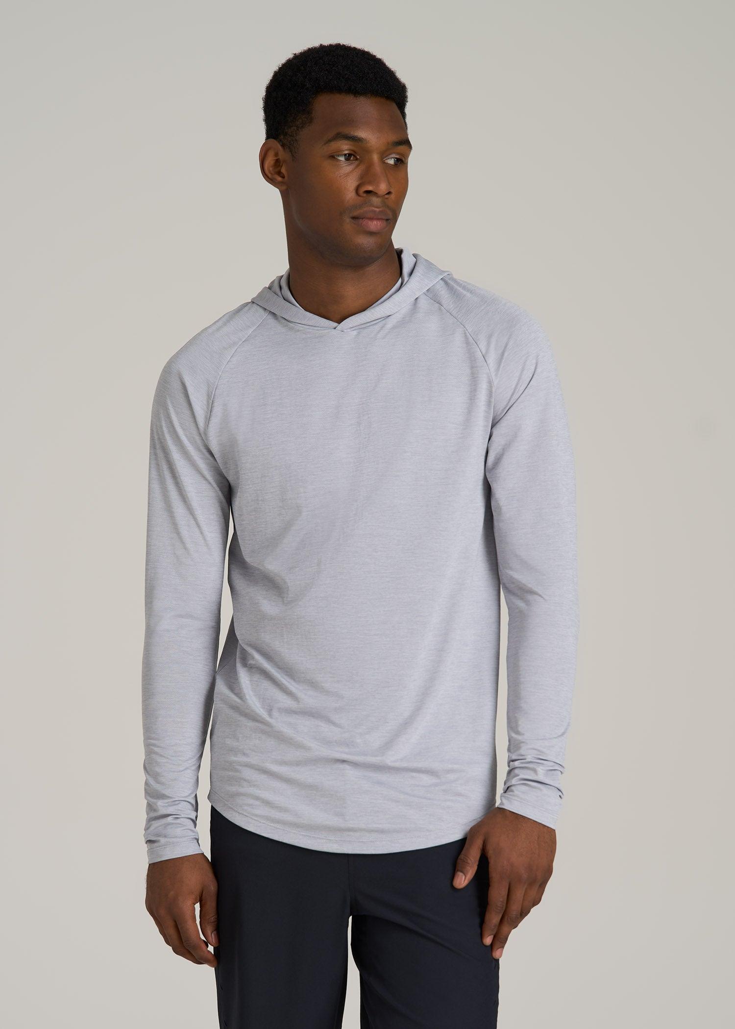 A.T. Performance Training Hoodie for Tall Men in Light Silver Male Product Image