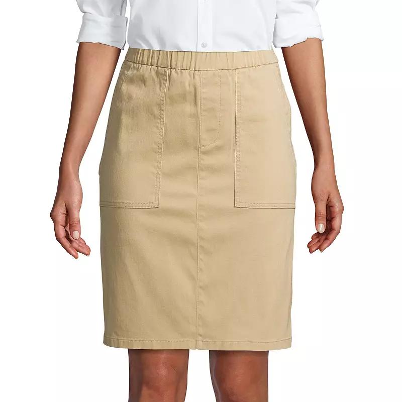 Petite Lands End Pull On Chino Skort, Womens Deep Blue Product Image