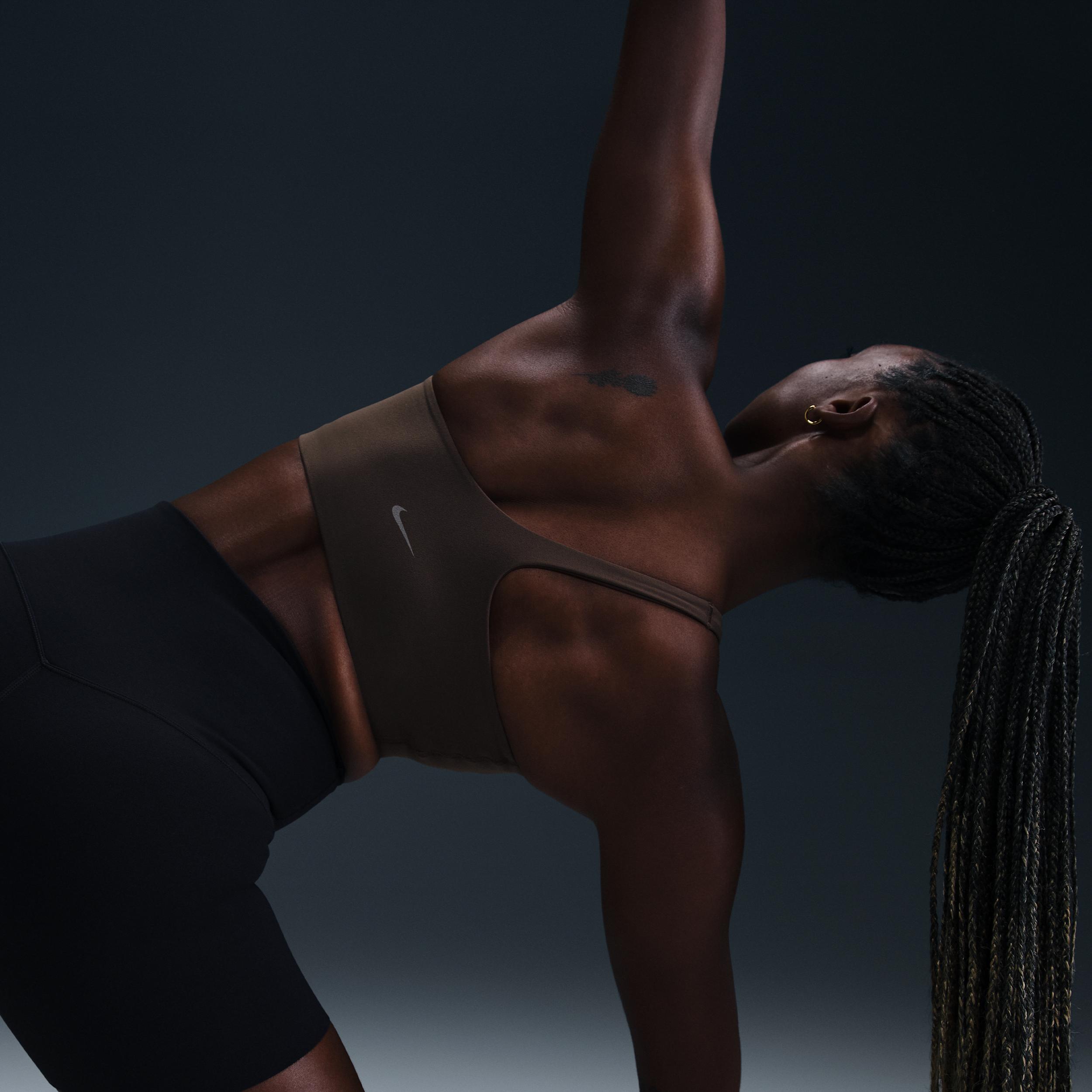 Nike Womens Zenvy Asymmetrical Light-Support Padded Sports Bra | HQ9182-440 Product Image