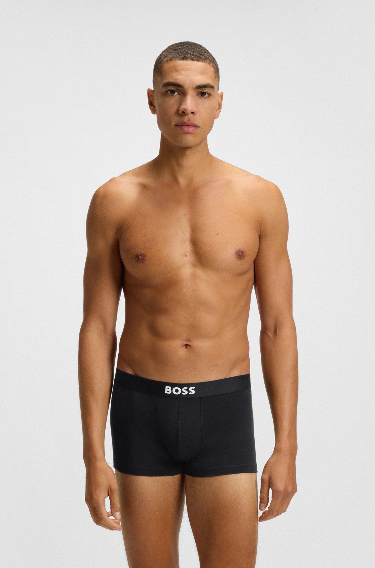 Three-pack of stretch-cotton trunks with logo waistbands Product Image