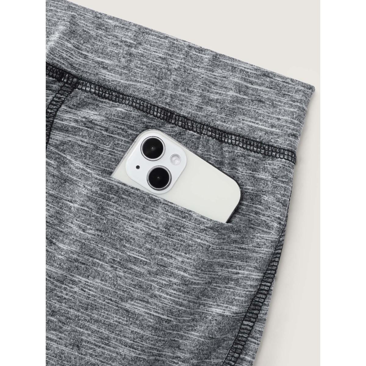 Plus Size Stretchy Color Contrast Pocket Skinny-Fit Pants Women DarkGray Leisure Jogger High Rise Casual Pants BloomChic 10/M Product Image