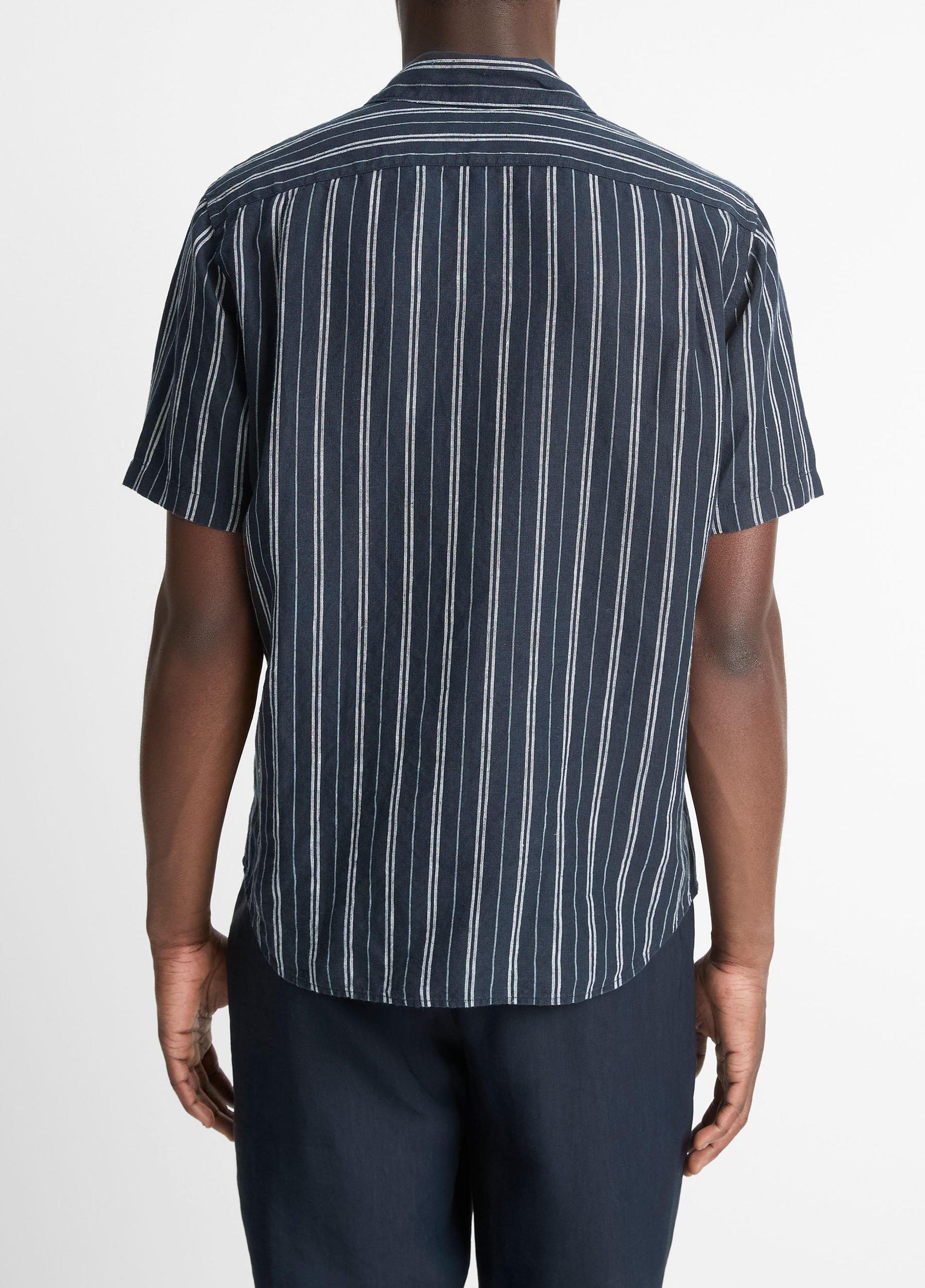 Mesa Stripe Hemp Short-Sleeve Shirt Product Image