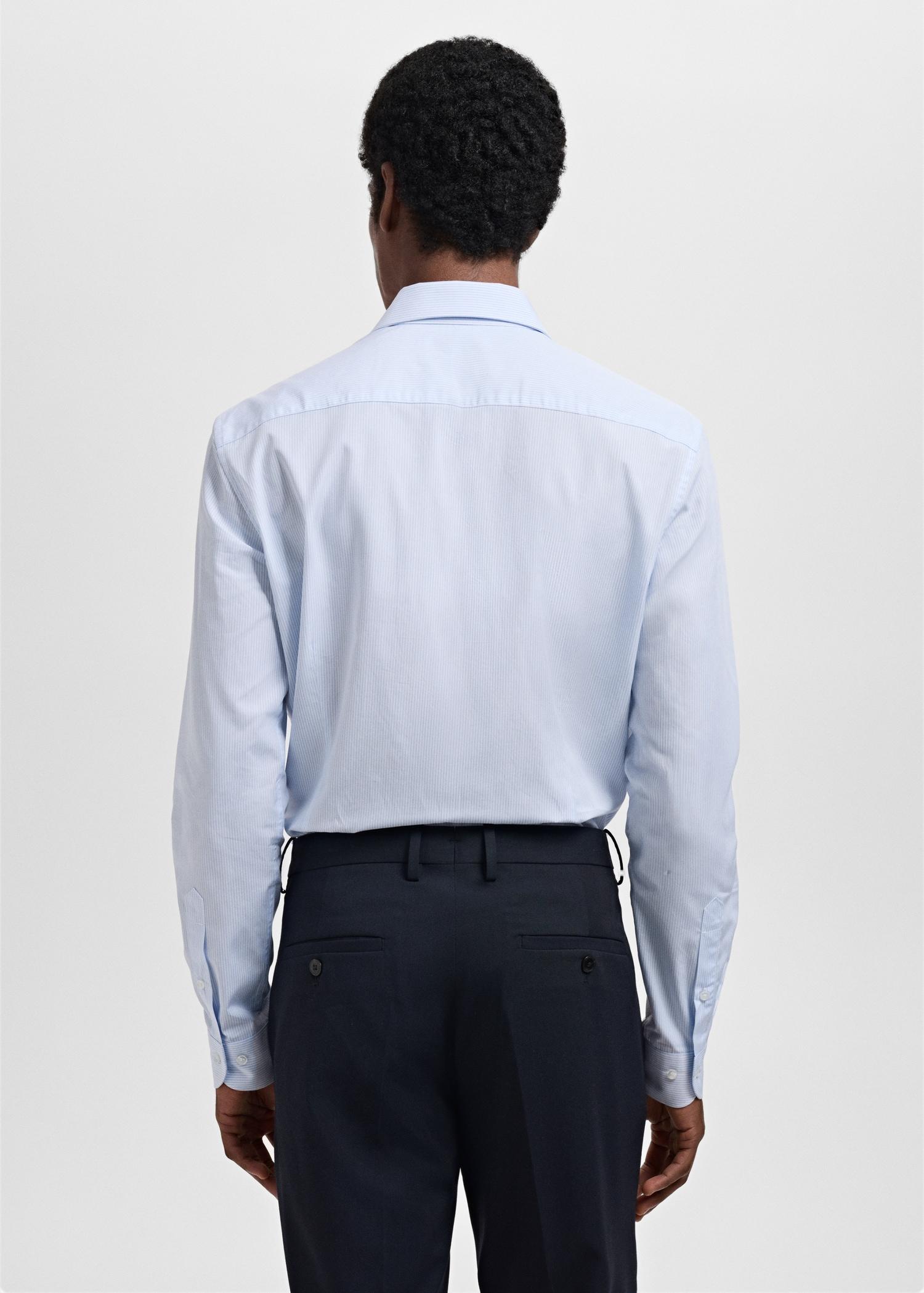 Slim fit thousand striped suit shirt - Men | MANGO USA Product Image