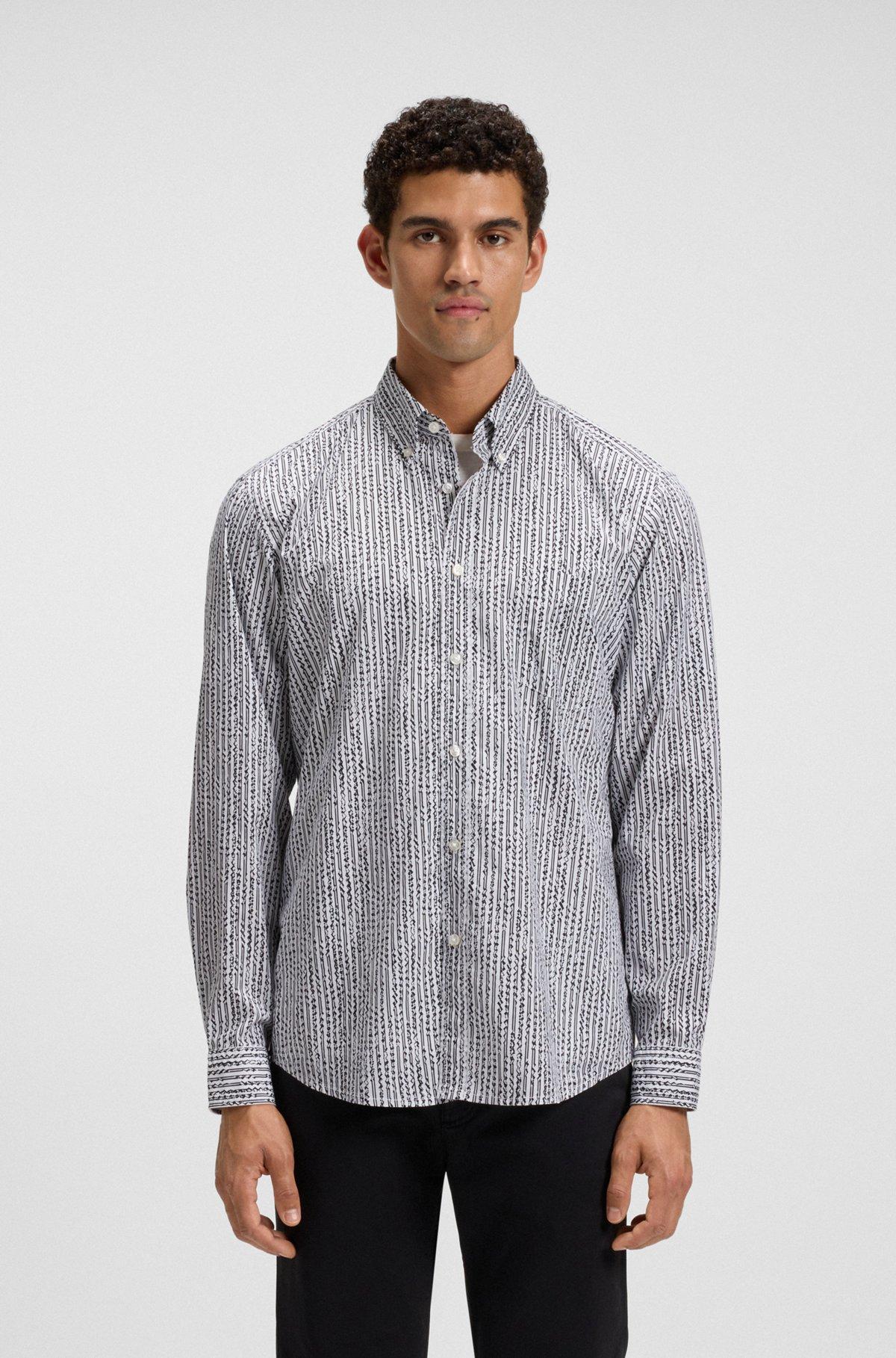 Regular-fit shirt in printed cotton voile Product Image