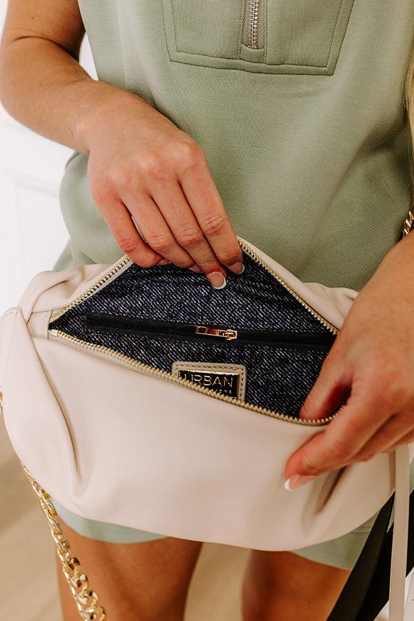 Modern Muse Faux Leather Fanny Pack In Cream Product Image