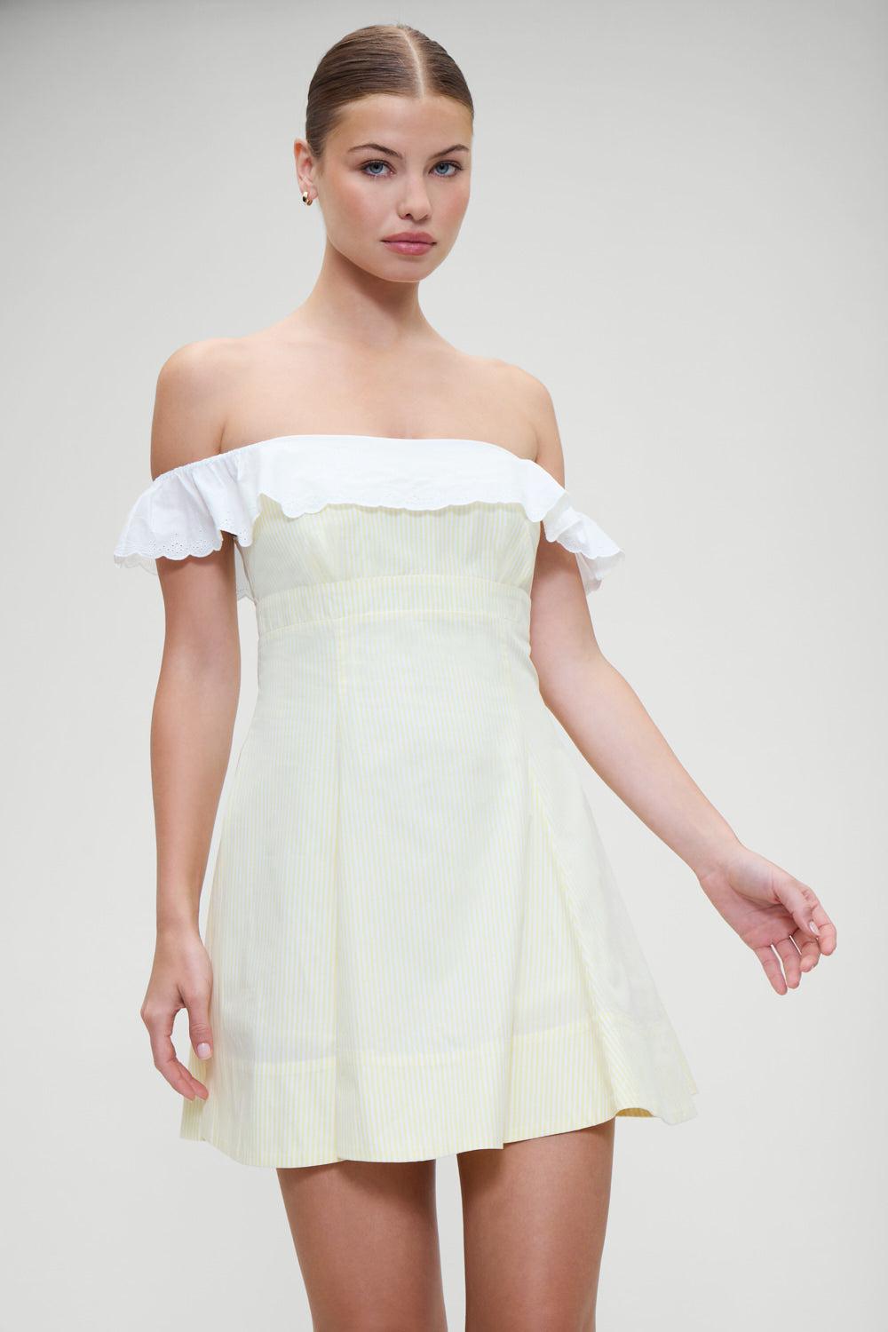 Lilah Striped Mini Dress - Daisy Stripe Product Image