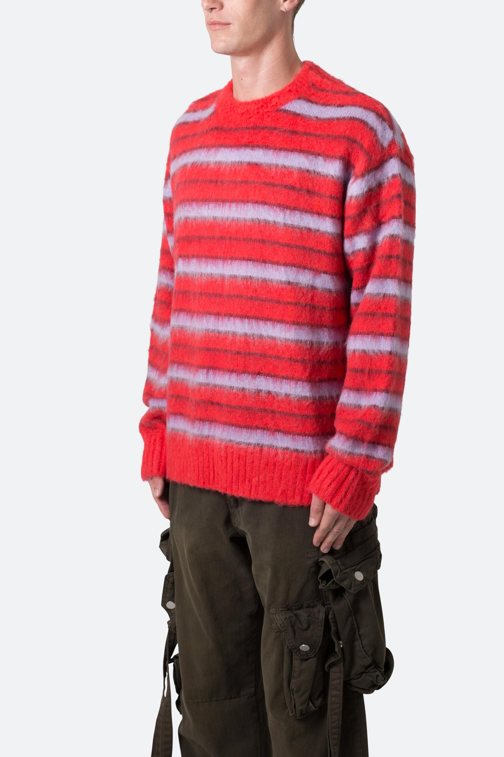Striped Mohair Sweater - Red Product Image