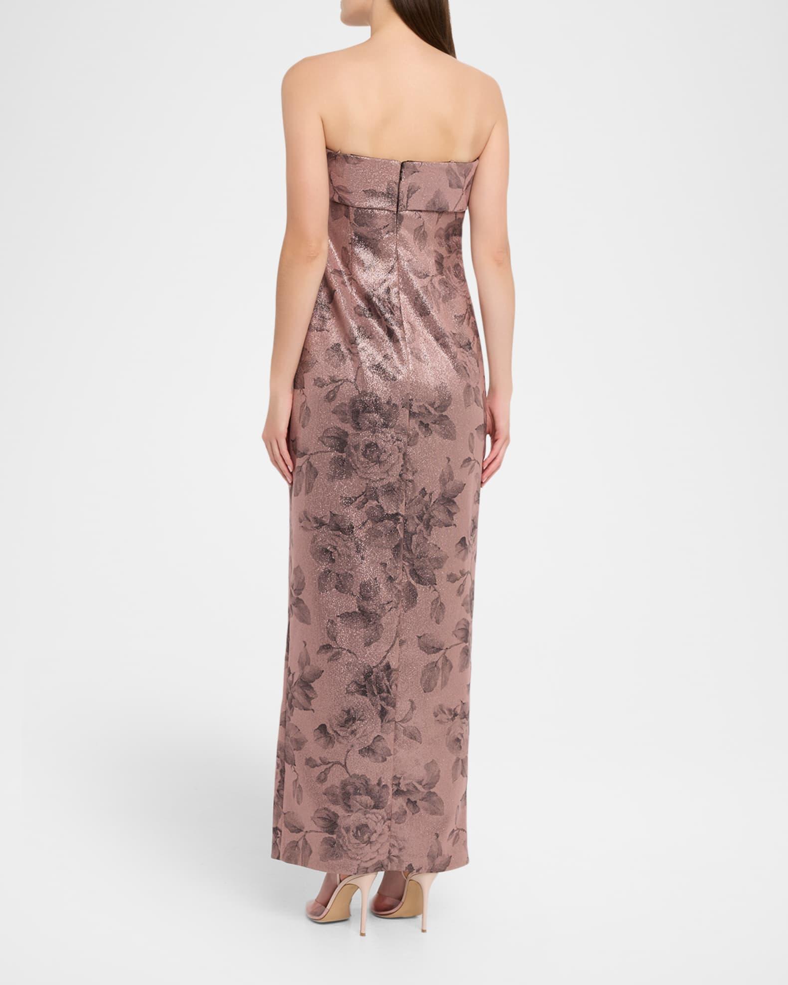 Strapless Shimmer Jacquard Column Gown Product Image
