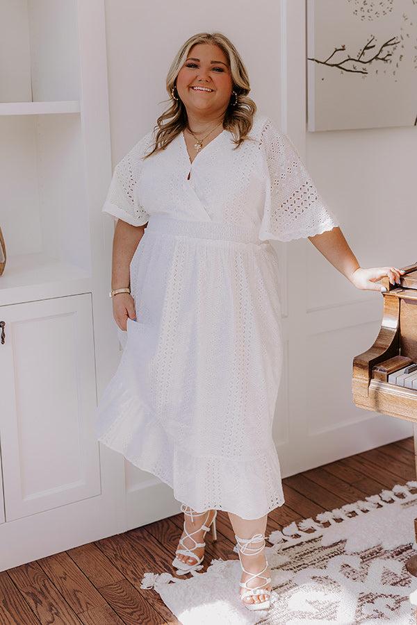 Romantic Bliss Eyelet Midi Dress Curves Product Image